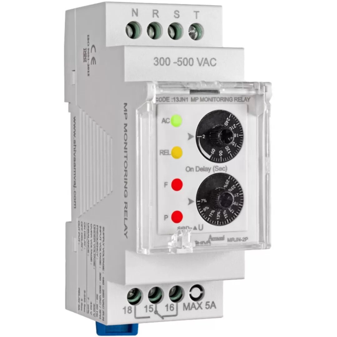 مینی کنترل فاز میکروپروسسوری سری N- مدل MRJN-۲P MP MONITORING RELAY- MODEL: MRJN-2P 13JN1  شیوا امواج SHIVA AMVAJ