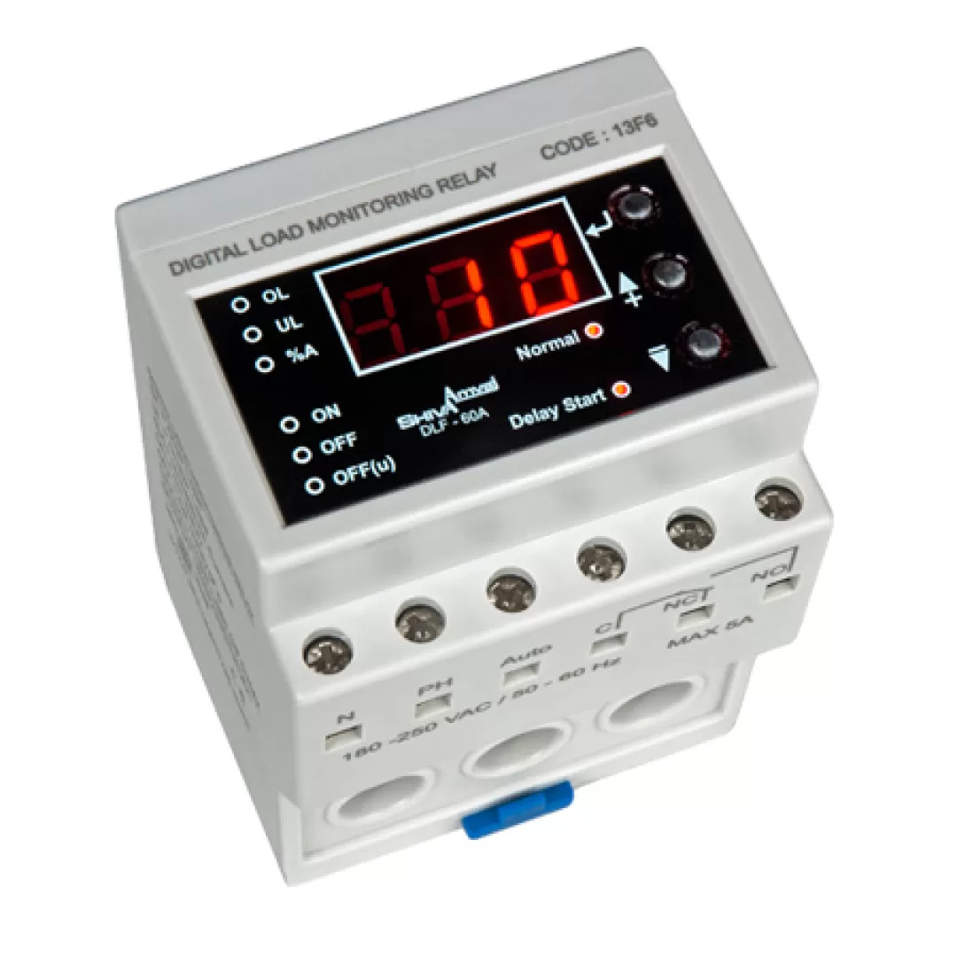 کنترل بار ۱ تا ۶۰ آمپر ۳ فاز مدل DLF-۶۰A شرکت شیوا امواج DIGITAL LOAD  MONITORING RELAY: MODEL: DLF-60A 13F6  شیوا امواج SHIVA AMVAJ
