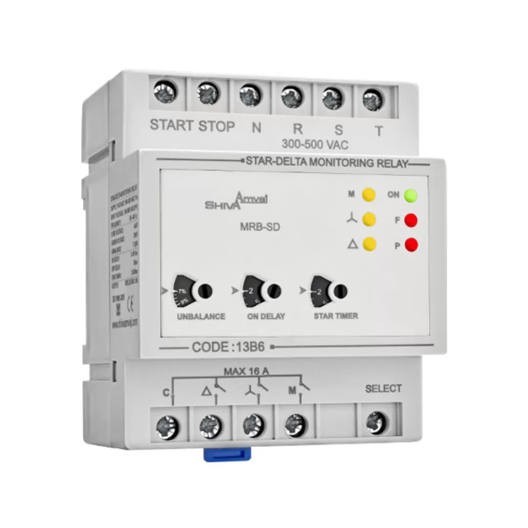 کنترل فاز ستاره مثلث مدل MRB-SD شیوا امواج STAR-DELTA MONITORING RELAY 13B6  شیوا امواج SHIVA AMVAJ