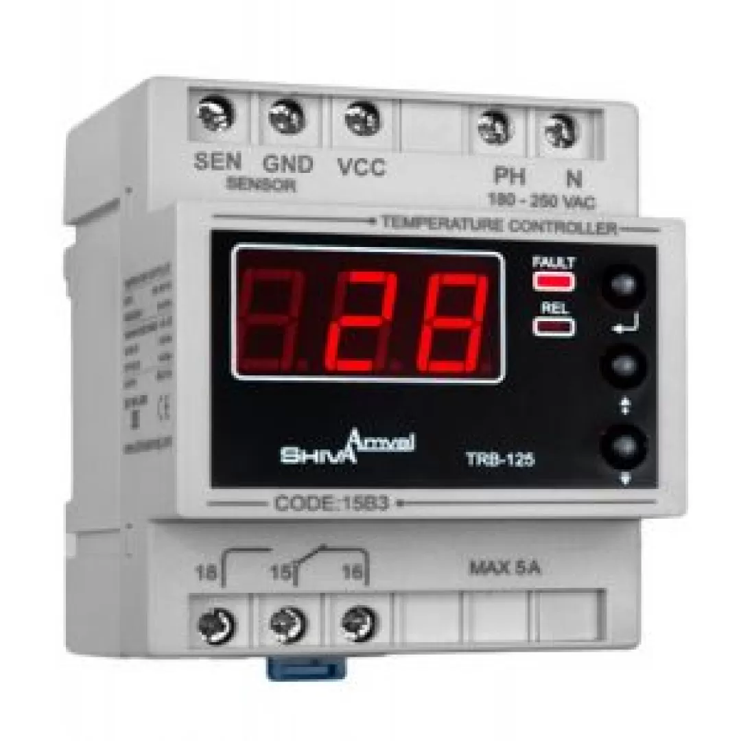 ترموستات ۱۲۵ .. ۵۰- درجه سانتیگراد مدل TRB-۱۲۵D شیوا امواج TEMOERATURE CONTROLLER -50.. 125 DEGREE MODEL TRB-125D SHIVA AMVAJ 15B3  شیوا امواج SHIVA AMVAJ