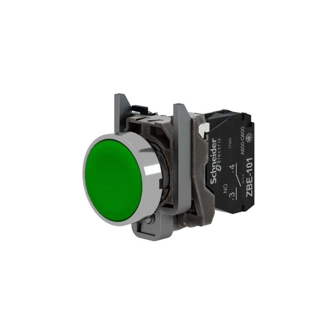 پوش باتن استارت مدل XB۴BA۳۱ اشنایدر PUSH BUTTON, METAL, FLUSH, GREEN, Ø22, SPRING RETURN, UNMARKED, 1 NO   اشنایدر الکتریک Schneider Electric